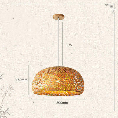 Rustic Rattan Basket Lamp Shade Chandelier