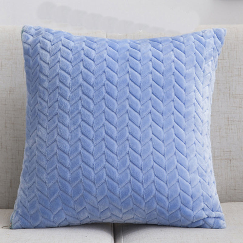 Modern Solid Flannel Sofa Cushion Case