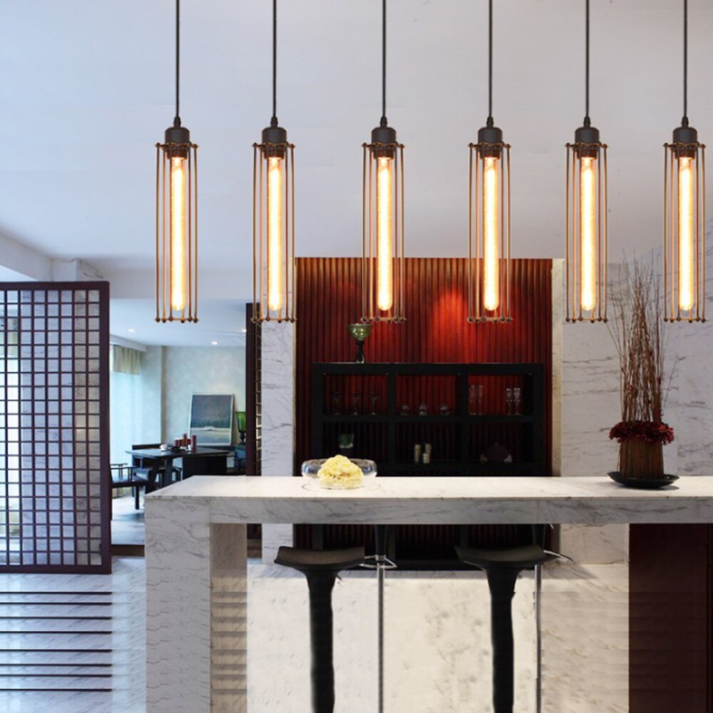 Vintage Industrial Black Iron Pendant Light