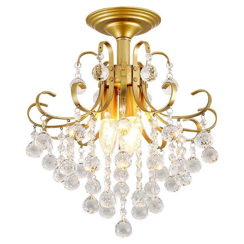 Elegant Clear Crystal Mini Chandelier Fixture