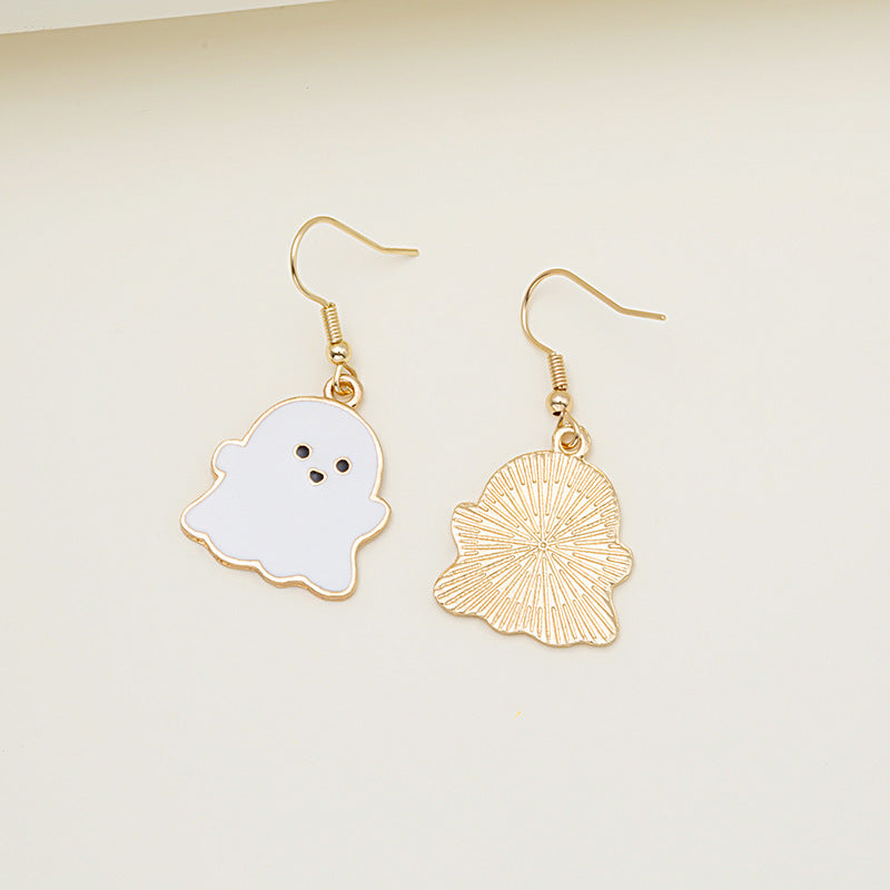 Halloween Pumpkin Earrings | Cute Spooky Oil Drip Alloy Jewelry