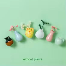 Cute Plant Ceramic Vase Fridge Magnets