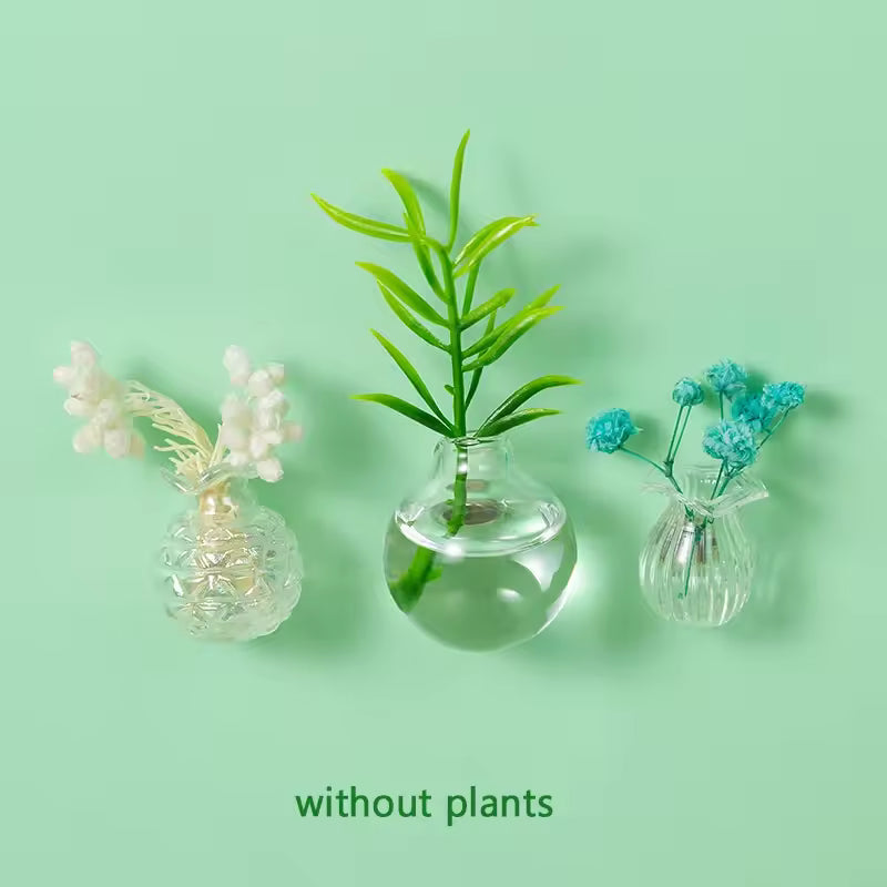Cute Plant Ceramic Vase Fridge Magnets