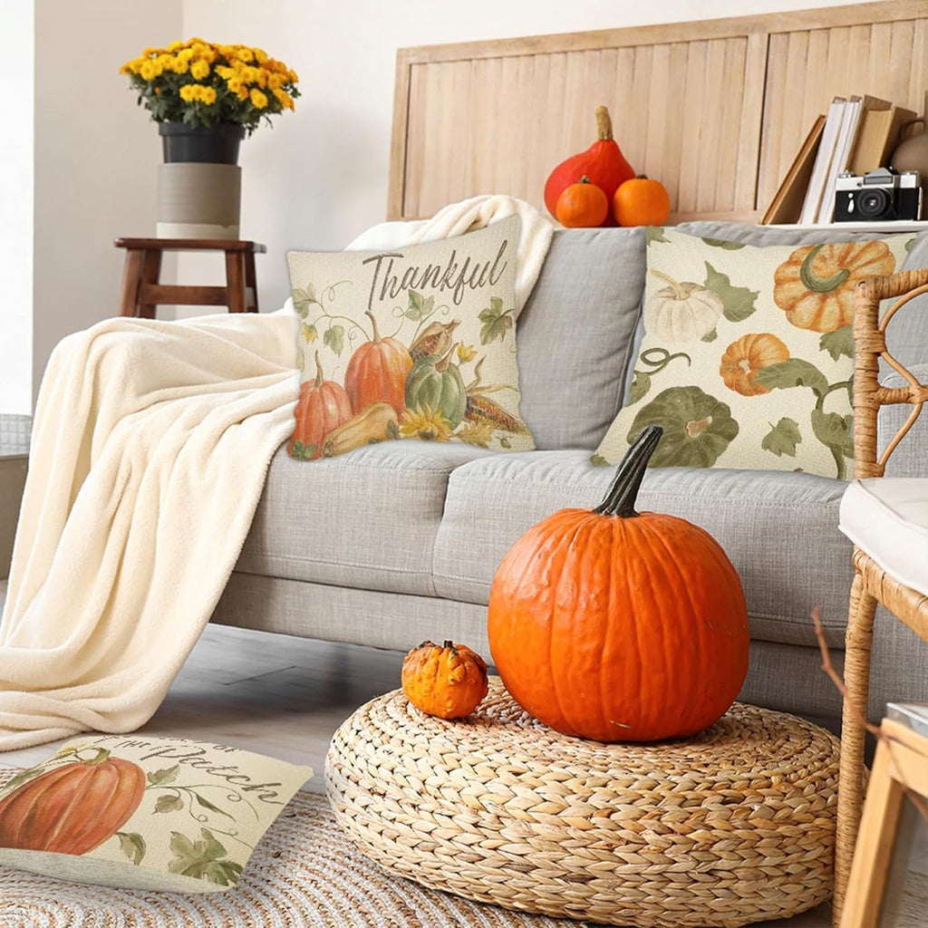 4PCS Thanksgiving Pillow Covers | Festive Holiday Cushion Set