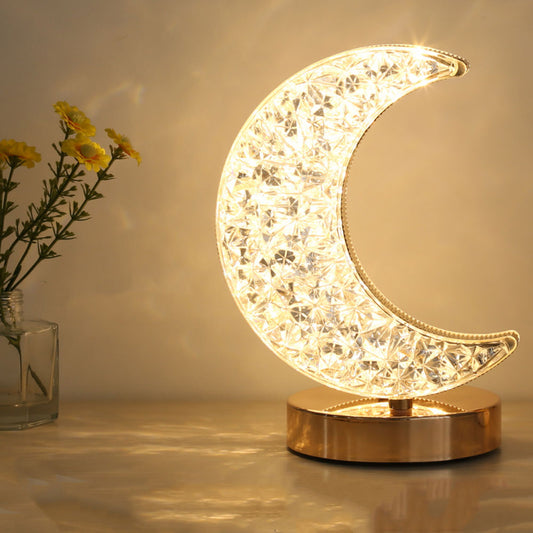 Crystal Crescent Moon Lamp