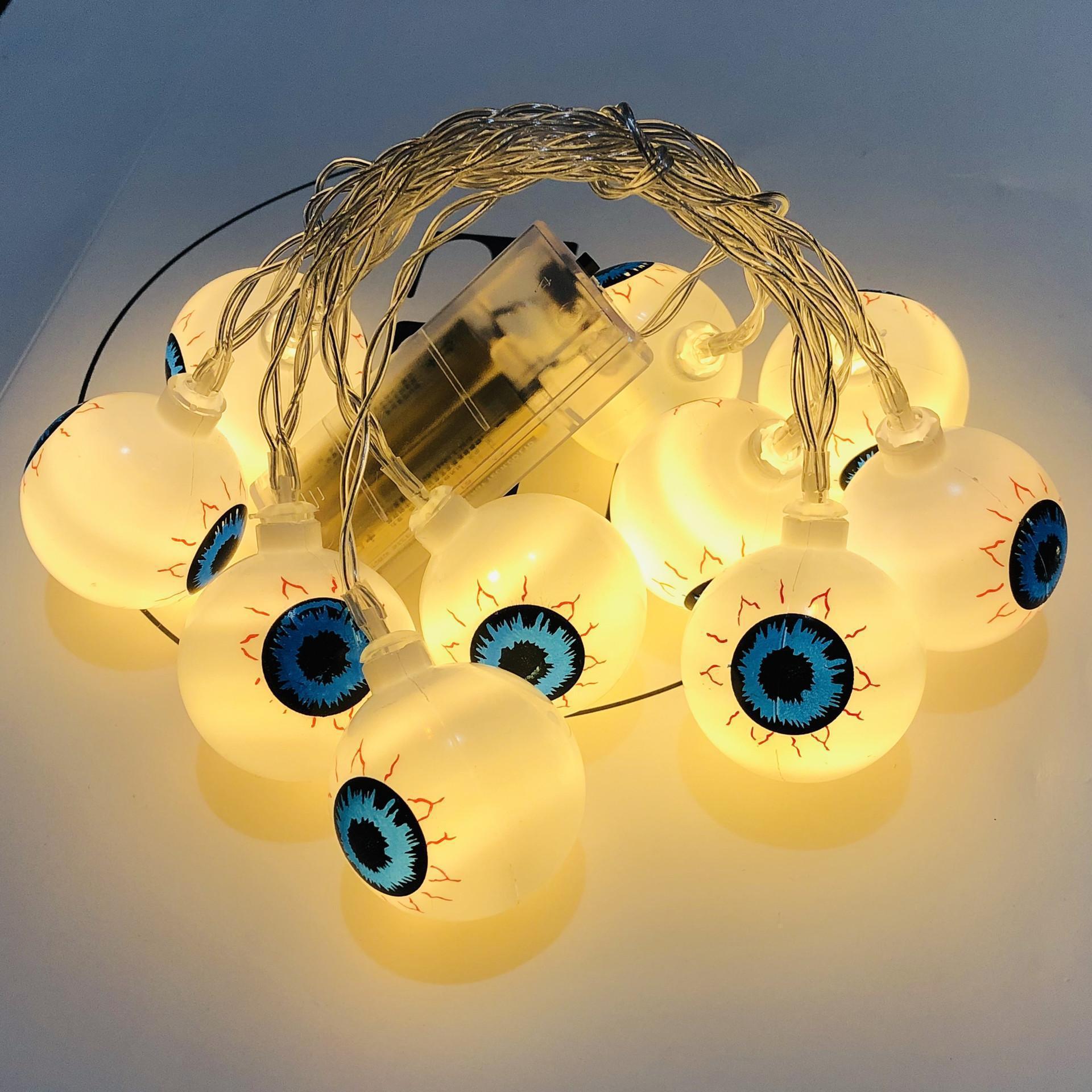 Halloween LED Eyeball String Lights | 10Pcs Ghost Eye Party Decorations