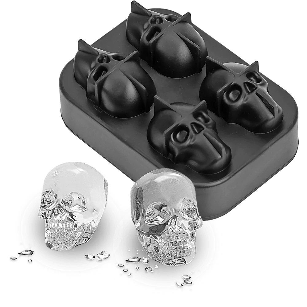 3D Silicone Skull Ice Cube Mold & Maker | Large Novelty Drink Tray
